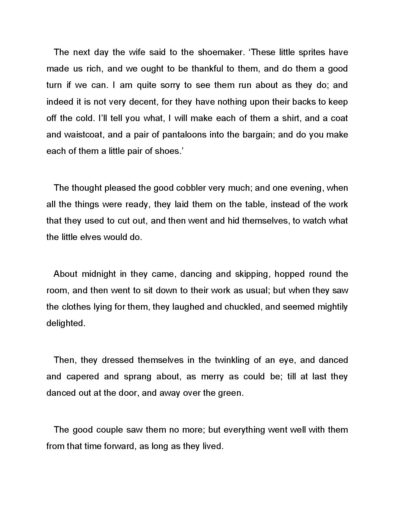 The Elves and the Shoemaker Read-Along Sheet - Image 4